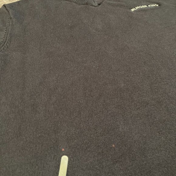 Burger King Manager Sweater Mens Size M Medium Black Spell Out Logo Pullover - Picture 3 of 13